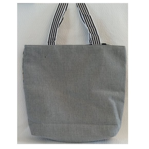 Large Tote Mega Bag Tapestry Shopper Tote Bag Floral Pattern Brown Gray - Picture 3 of 3